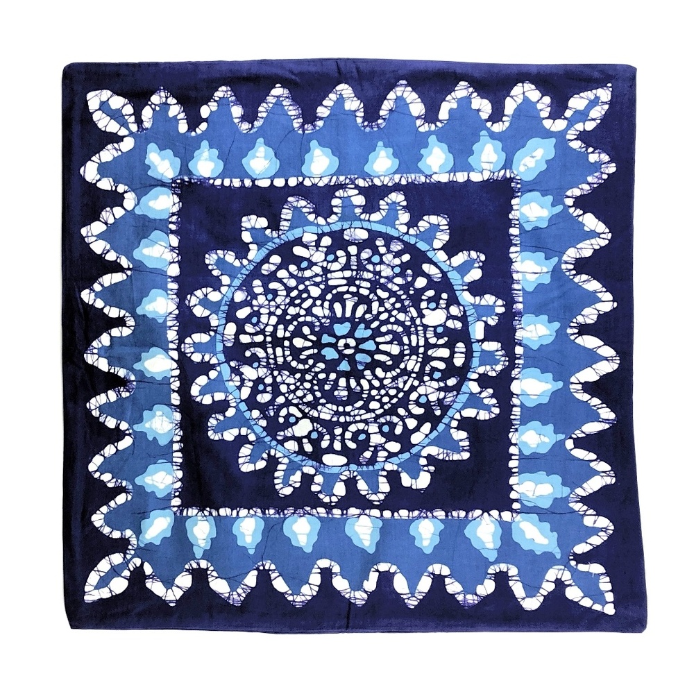 Tie-Dyed Blue White Throw Pillow Cover 18" NWOT
